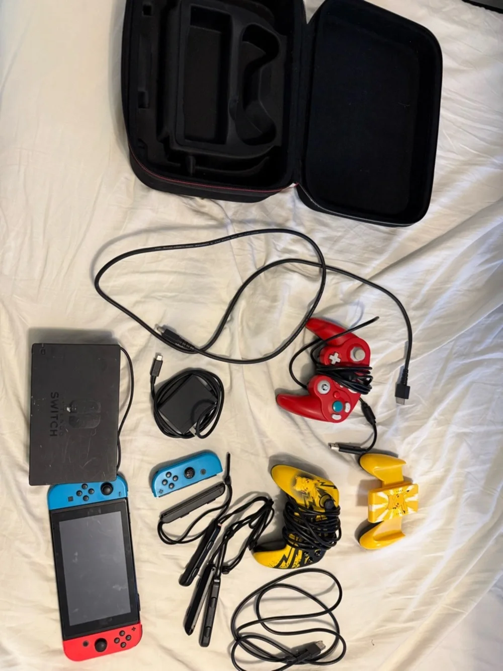 Nintendo Switch Console with Neon Joy-Cons + Accessories - Red/Blue/Yellow